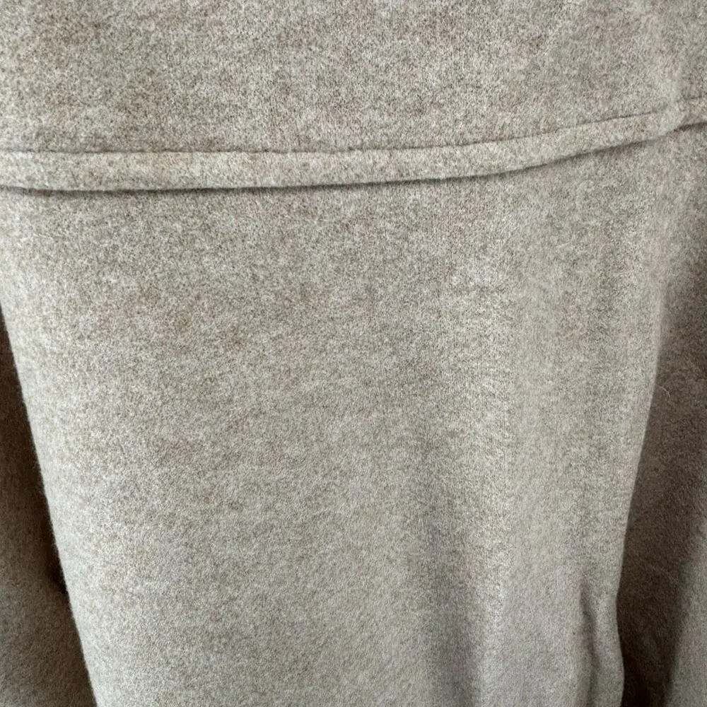 OGL Move Fuzz Luxe Wool-like Flared Midi Skirt Heather Oatmeal XL Light Academia